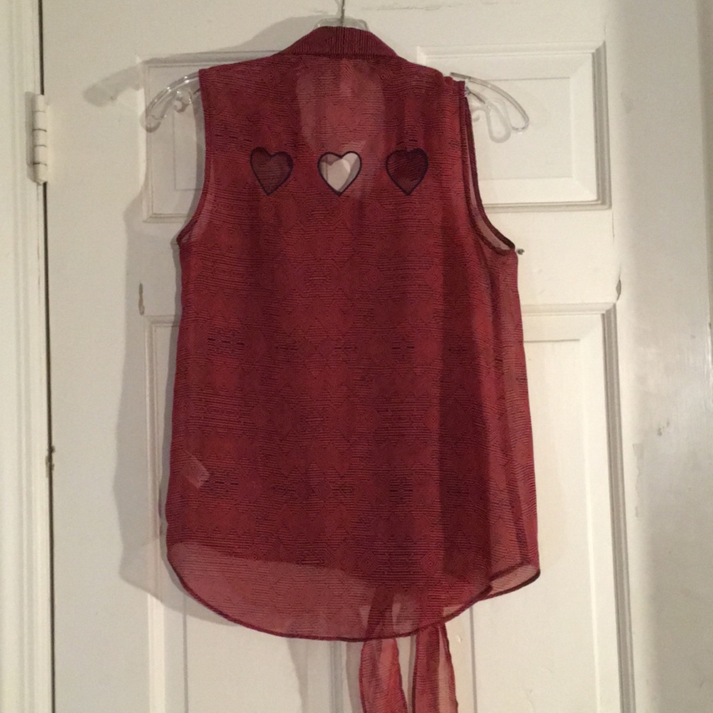 *3 for $15* Sleeveless Red Top with Heart Cutout